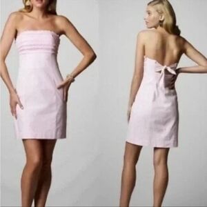 Lilly Pulitzer Light Pink Strapless Gingham Mini Dress Size 0